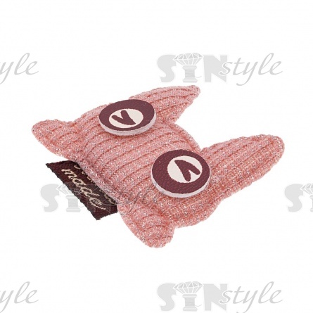 Аппликация 3D "Котик", цвет грязно-розовый, размер 35х33 мм фото 2