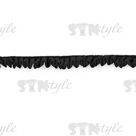 Декоративная тесьма-рюш отделочная, цвет черный, ширина 25 мм, намотка 15 ярдов фото 2