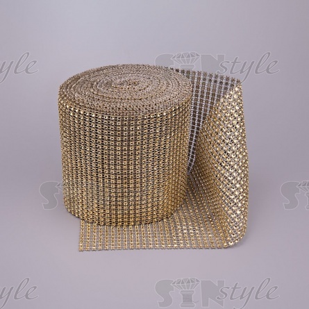 Декоративное украшение из пластика, рулон, цвет золото, ширина 120 мм (24 ряда), намотка 10 ярдов фото 3