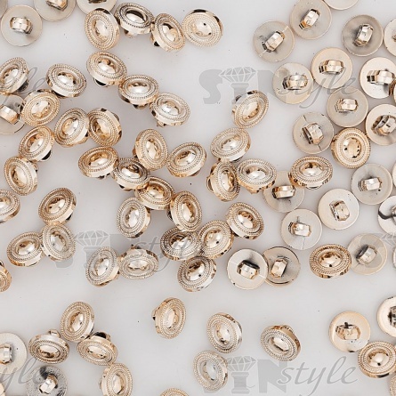 Пуговица пластиковая на ножке, размер 18L, цвет золотой фото 4