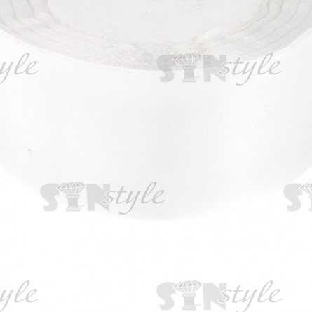 Декоративная лента атласная, ширина 38 мм, намотка 25 ярдов, цвет молочный (№042) фото 2