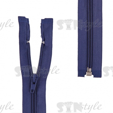 Молиня спираль, тип 5, разьемная, длина 65 см, цвет С398 (грязно-синий), "простой" бегунок фото 1