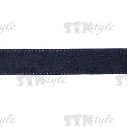 Декоративная лента двухслойная, цвет темно-синий, ширина 25 мм, намотка 20 ярдов фото 3