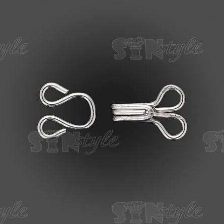 Крючки плательные, размер 3, цвет никель, 24 пары на пластине фото 1