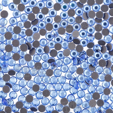 Стразы термоклеевые стеклянные SS16, форма круг, цвет голубой,1440шт/уп фото 1