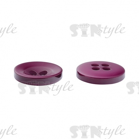 Пуговица пластиковая на четыре прокола, темно-фиолетовая, 34L фото 3