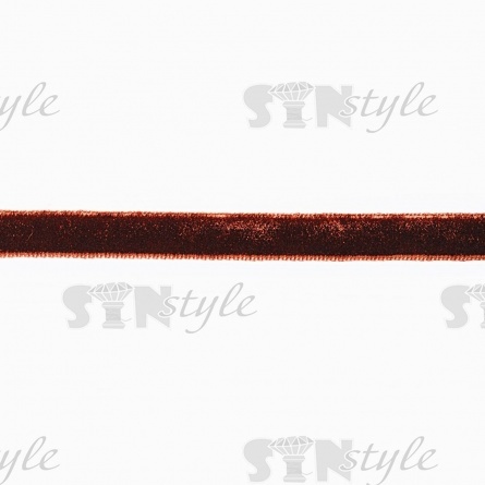 Лента бархатная, ширина 10 мм, цвет коричневый, намотка 50 ярдов фото 2