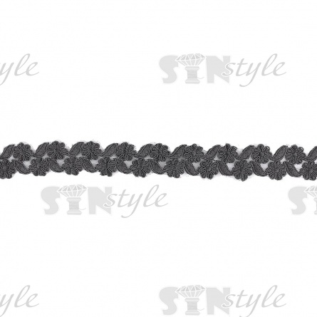 Кружево гипюр, нежная цветочная гирлянда с резным краем, ширина 40 мм намотка 10ярд  фото 2