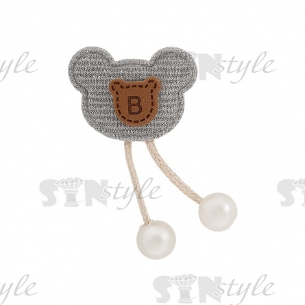 Аппликация 3D "Мышка", цвет серо-голубой, размер 30х50 мм  фото 1