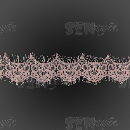 Кружево "Французское", ширина 60 мм, цвет грязно-розовый-2, длина 3 метра фото 1