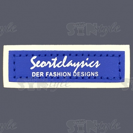 Аппликация пришивная ПВХ, размер 60х20 мм, цвет синий фото 1