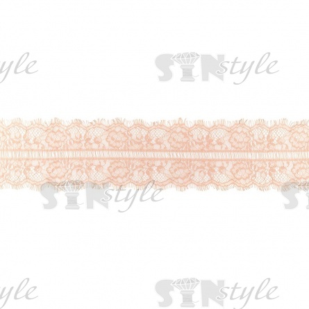 Кружево "Французское", ширина 115 мм, цвет светлый грязно-розовый, длина 3 метра фото 2