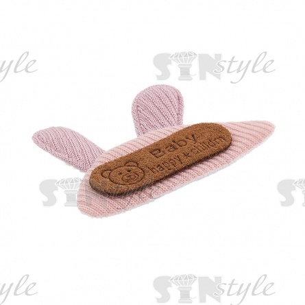 Аппликация 3D "Ушки", цвет грязно--розовый, размер 45х35 мм фото 2