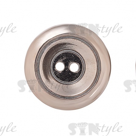 Пуговица пластиковая на два прокола, цвет темный никель, размер 40L фото 2