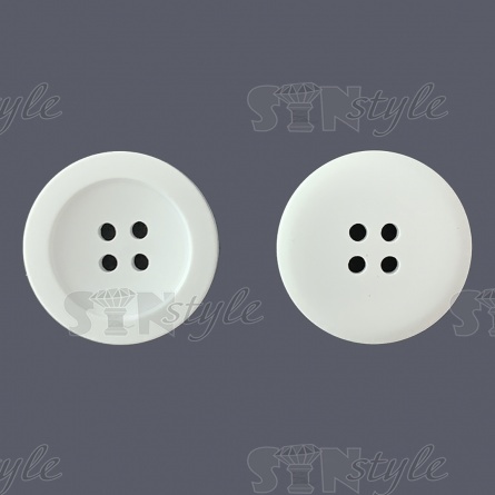 Пуговица пластиковая на четыре прокола, белая, 44L фото 1
