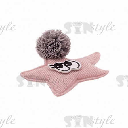 Аппликация 3D "Звездочка", цвет грязно-розовый+серый, размер 60х60 мм  фото 2