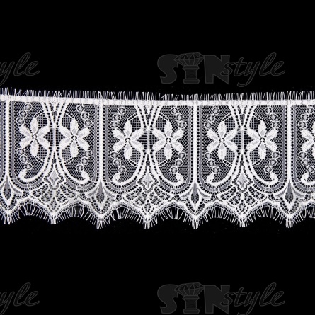 Кружево "Французское", ширина 130 мм, цвет белый, длина 3 метра, 10 шт/уп,(C11) фото 1
