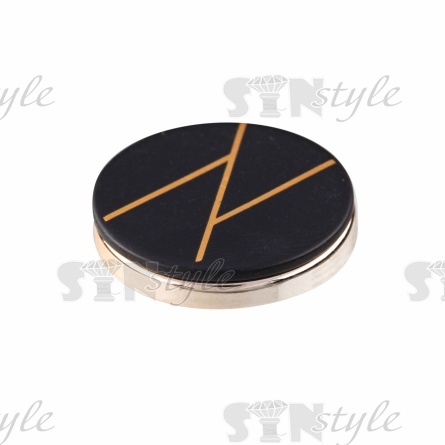 Пуговица пластиковая на  ножке, размер 44L, цвет золото/черный фото 3