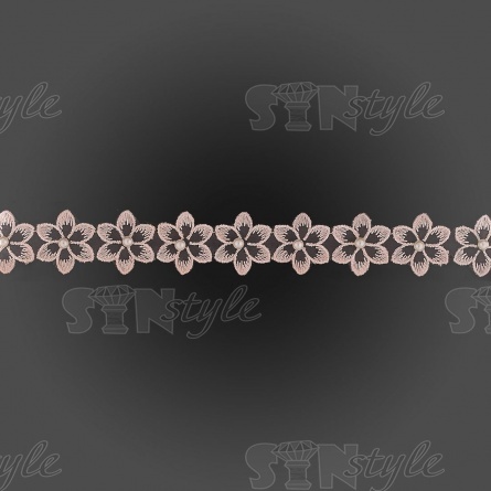 Цветочки из капроновой ленты, размер 30 мм, намотка 20 ярдов, цвет персиковый (#19)  фото 2