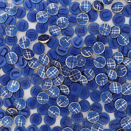 Пуговица пластиковая на ножке, размер 20L, цвет синий с золотом фото 3