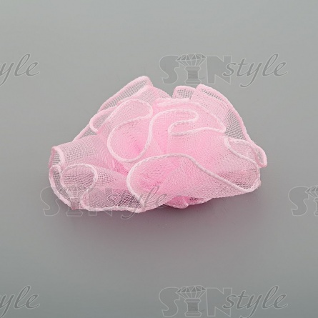 Цветочек из капроновой ленты, розовый,размер 35 мм, фото 2