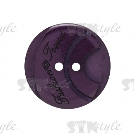 Пуговица пластиковая на два прокола, размер 40L, цвет фиолетовый фото 1