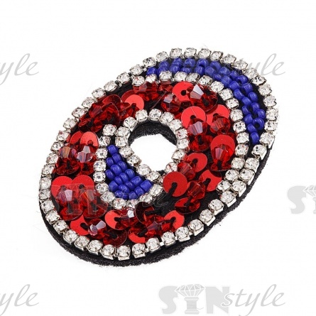 Аппликация с элементами из бисера и страз "LOVE", высота 60 мм фото 7