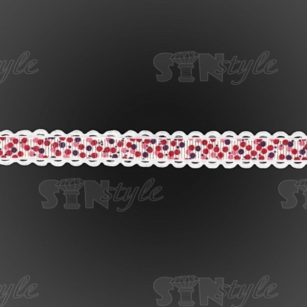 Декоративная репсовая лента с ажурным краем, цвет фуксия, ширина 15 мм, намотка 20 ярдов фото 3