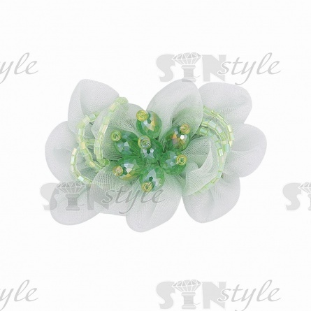 Аппликация с элементами из бисера, цвета мята, размер 70х50 мм фото 1