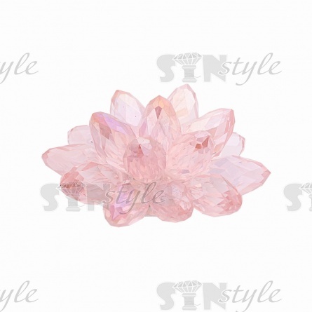 Аппликация с элементами из бисера, цвет розовый, диаметр 30 мм фото 2