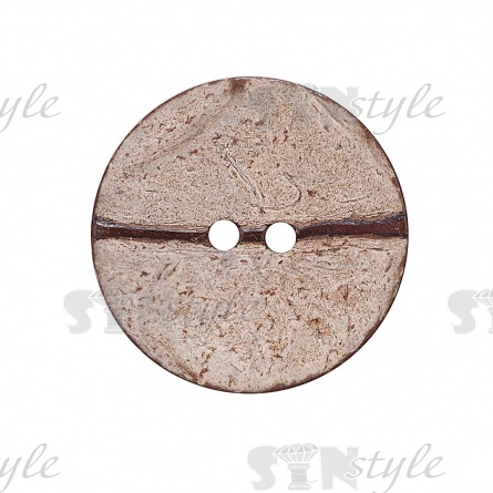 Пуговица кокосовая на два прокола, размер 40 L, гладкая фото 2