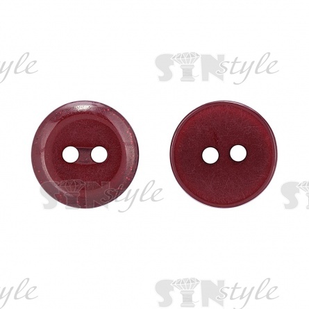 Пуговица пластиковая на два прокола, 20L, цвет бордо фото 1