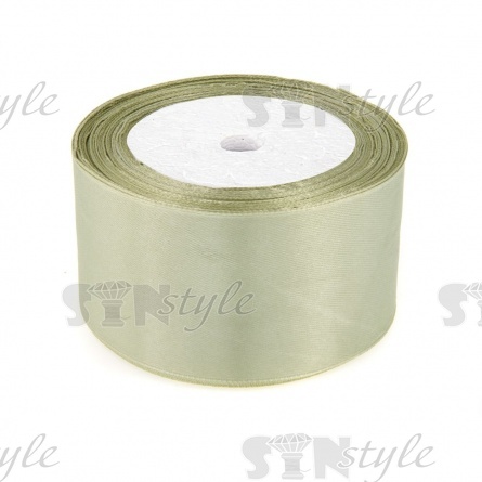 Декоративная лента атласная, ширина 50 мм, длина 25 ярдов, цвет фисташковый (№159) фото 1