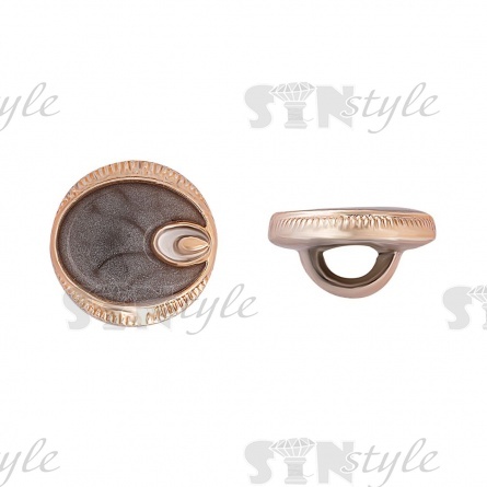 Пуговица пластиковая на ножке, круглой формы, размер 20L, цвет золотой+серый фото 1