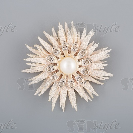 Цветочки декоративные, цвет шампань, диаметр 45 мм,  фото 1