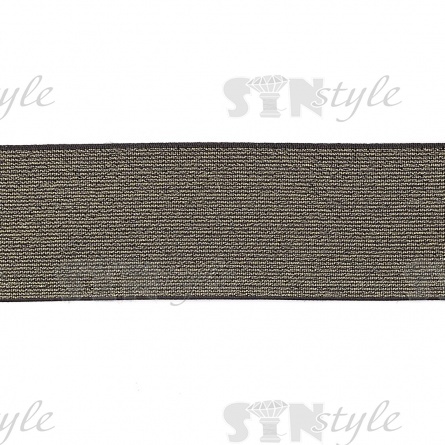 Резинка декоративная, ширина 50 мм, цвет черный+золотой, намотка 50 метров. фото 2