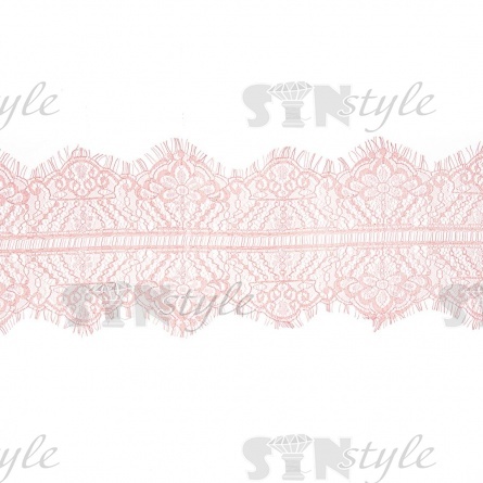 Кружево "Французское", ширина 140 мм, цвет розовый, длина 3 метра фото 2