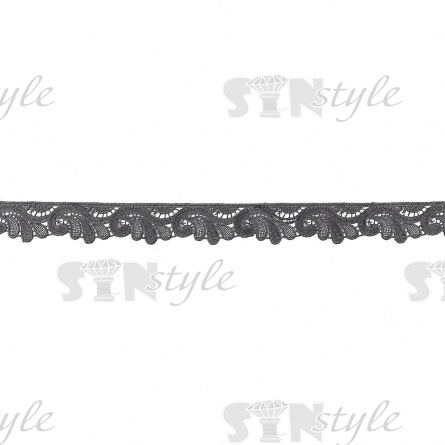 Кружево ажурное, красивая нежная гирлянда с резным краем, ширина 35 мм, цвет черный, намотка 15 ярдов фото 2