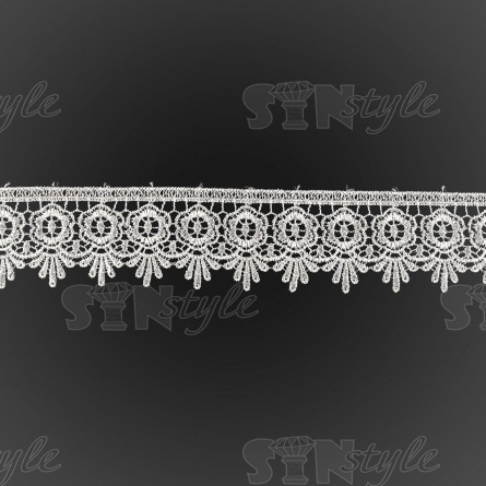 Кружево ажурное, ширина 55 мм, цвет белый, намотка 15 ярдов фото 2