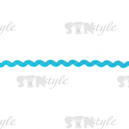 Декоративная тесьма вьюнок, ширина 8 мм,  намотка 15 ярдов, цвет бирюзовый (№20) фото 2