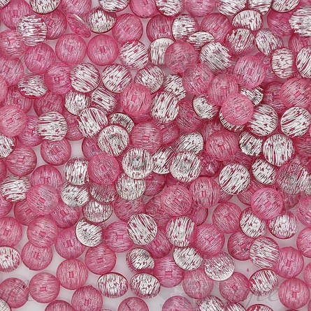 Пуговица пластиковая на полуножке, размер 20L, форма круглая, цвет малиновый+серебряный фото 3