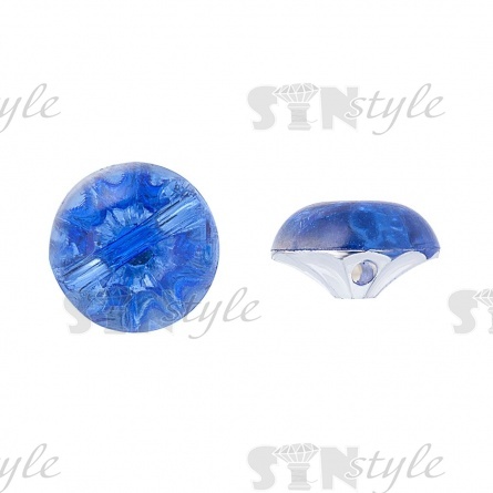 Пуговица на полуножке, размер 20L, в форме полуножки, цвет электрик прозрачный фото 1