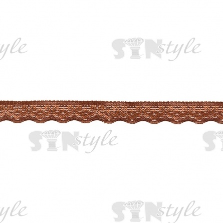 Кружево эластичное, ширина 17 мм, цвет коричневый, намотка 100 ярдов фото 2