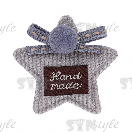 Аппликация 3D "Звездочка", цвет серый, размер 37х37 мм фото 1