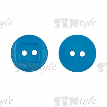 Пуговица пластиковая на два прокола, 20L, цвет синий фото 1