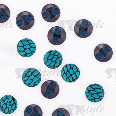 Пуговица пластиковая на полуножке, размер 20L, форма круглая, цвет бирюзовый  фото 3