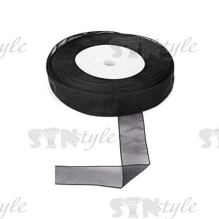 Декоративная лента капроновая, ширина 20 мм, намотка 36 ярдов, цвет черный фото 1