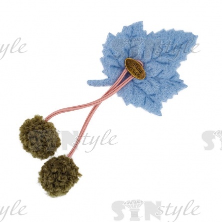 Аппликация 3D "Листик", цвет голубой, размер 38х80 мм фото 1