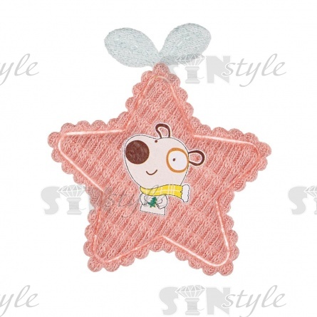 Аппликация 3D "Звездочка", цвет грязно-розовый, размер 30х40 мм фото 1