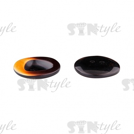 Пуговица пластиковая на два прокола, размер 40L, цвет черный+оранжевый фото 4